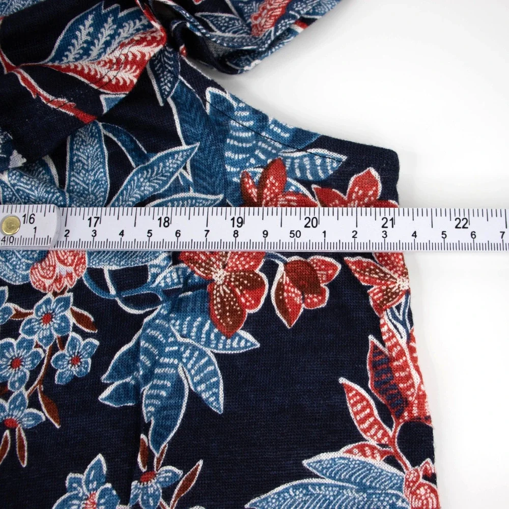 J Jill Love Linen Floral Ruffle Top Womens SIZE Petite Large Blouse - Picture 4 of 8